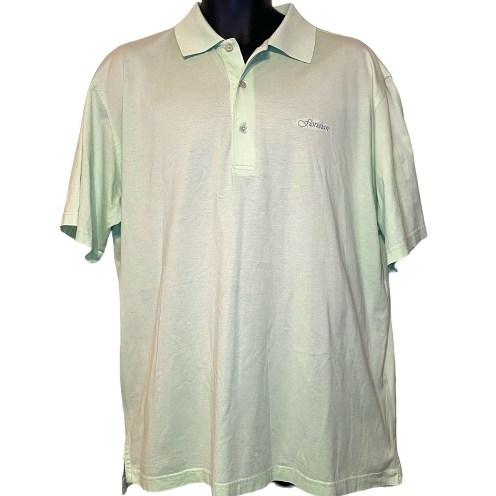 Peter Millar light Green Golf polo Shirt with Embroidered FLORIDIAN Men’s Size M